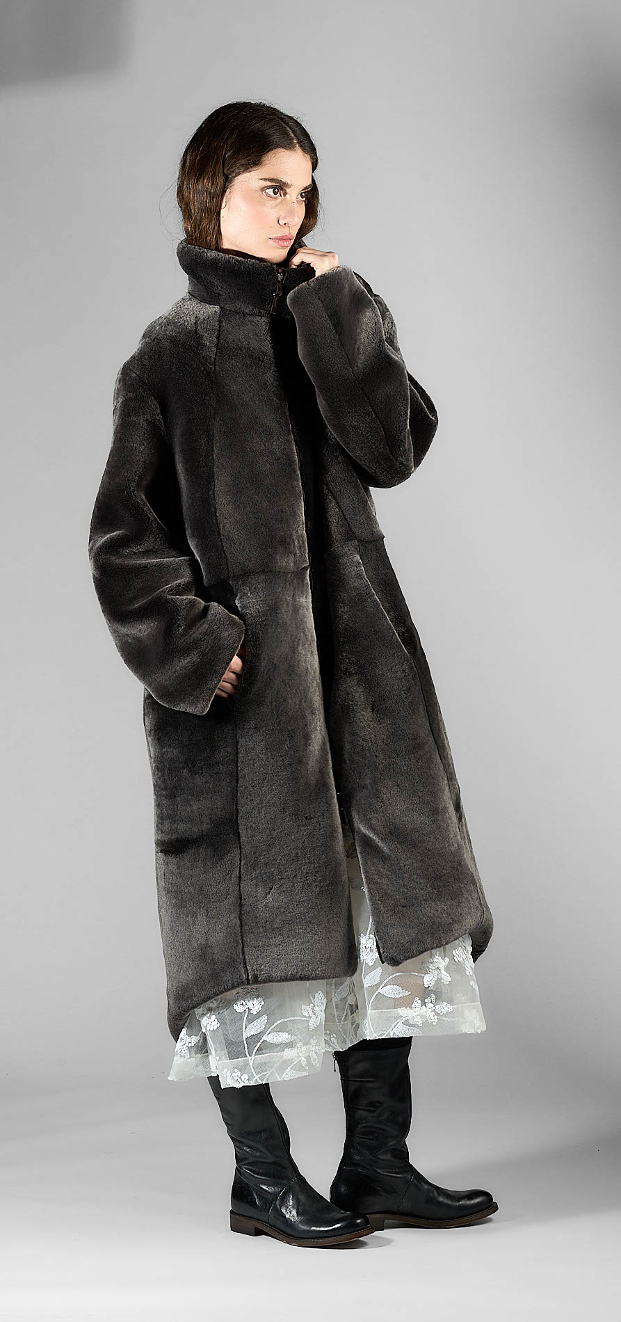 DANIELE BASTA LEATHER AND SILVER JACKET